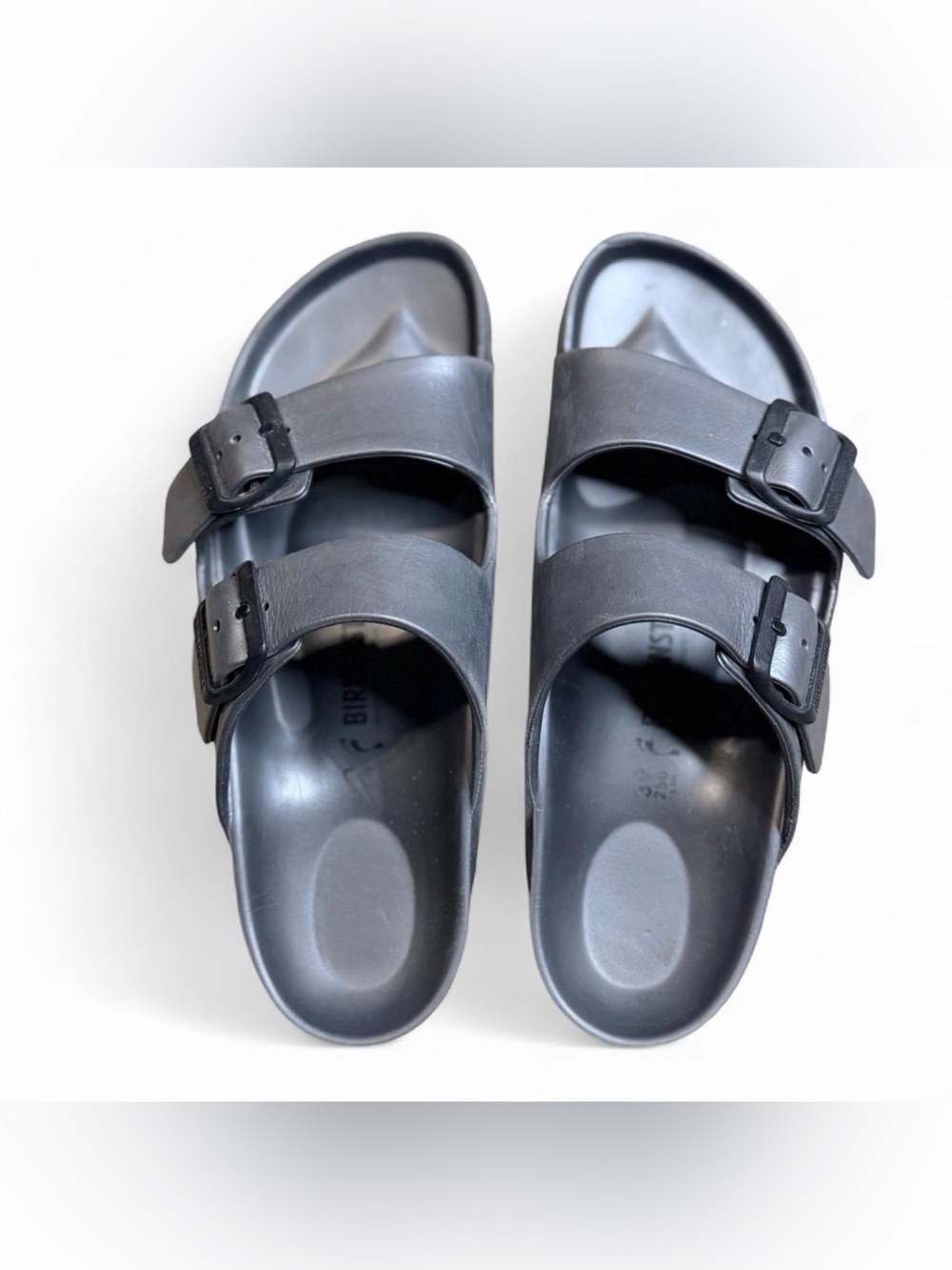 Birkenstock Black Two-Strap EVA Slide Sandals